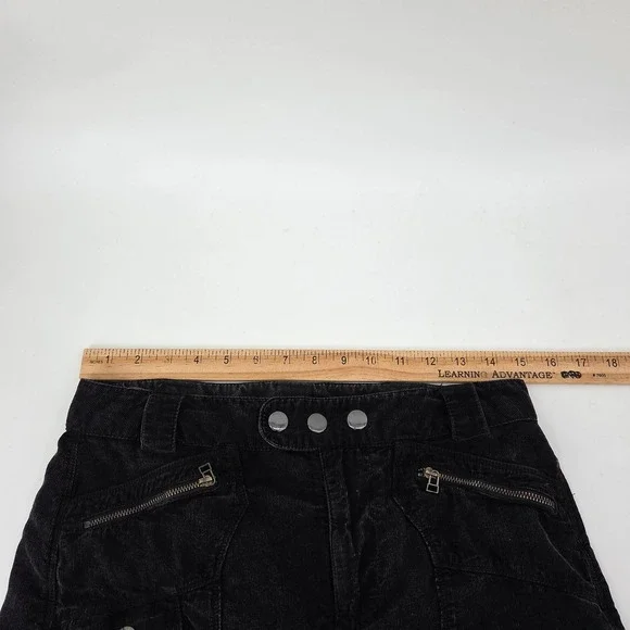 Free People High Gear Moto Black Corduroy Pants 2 Grunge Cargo Boho Utility Gorp - Picture 10 of 12